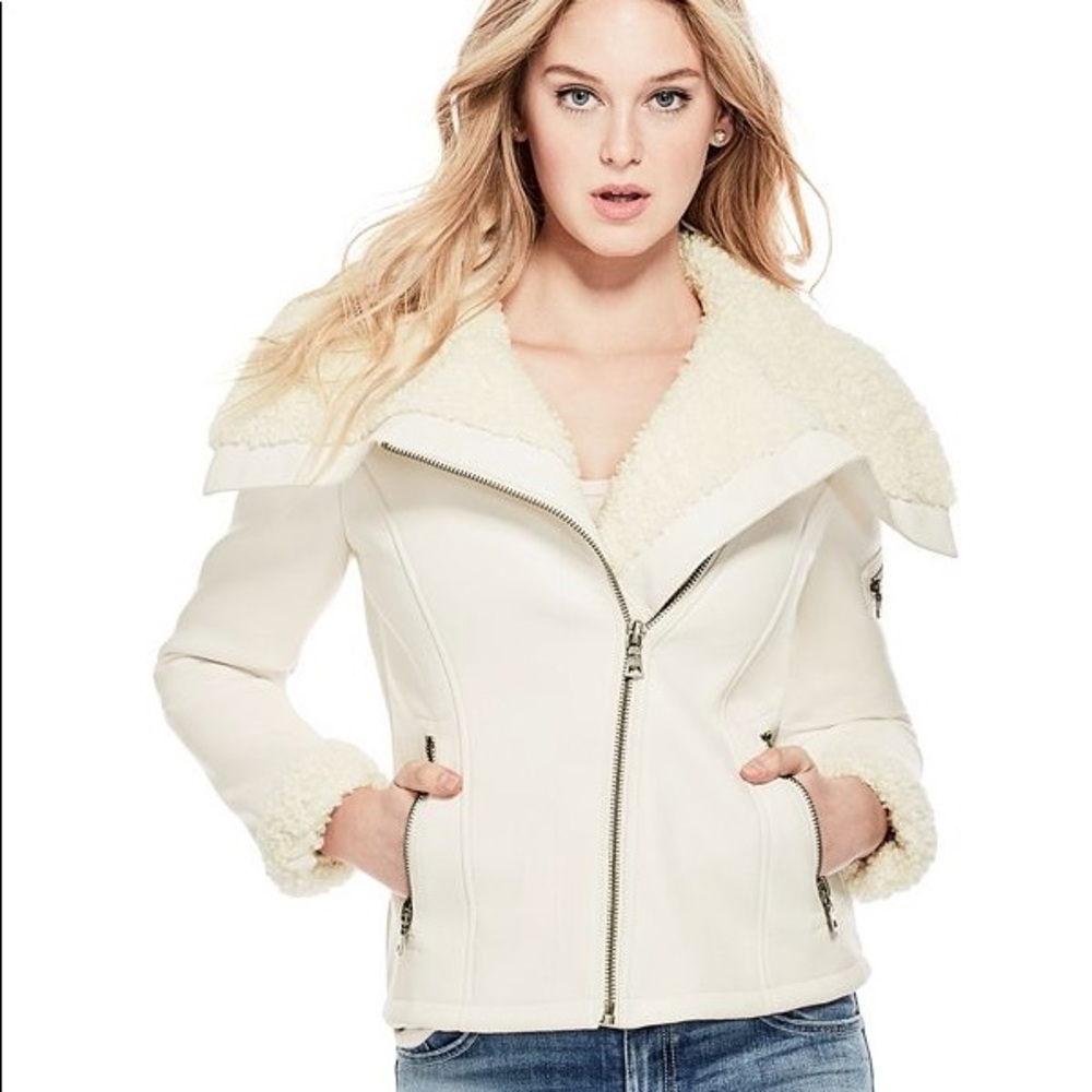 GUESS ADELINE FAUX-LEATHER JACKET